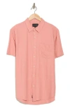 Lucky Brand San Gabriel Short Sleeve Linen Blend Button-up Shirt In Pink