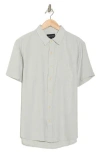 Lucky Brand San Gabriel Short Sleeve Linen Blend Button-up Shirt In Gray