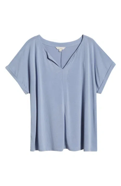 Lucky Brand Sandwash Dolman Sleeve Split Neck T-shirt In Tempest