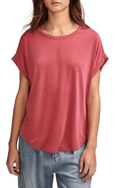 Lucky Brand Sandwash Dolman T-shirt In Red Bud