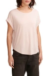 Lucky Brand Women's Short Sleeve Sandwash Dolman Tee In Shell Pink