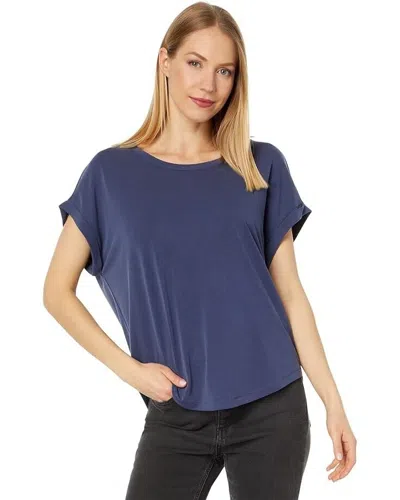 Lucky Brand Sandwash Dolman T Shirt Womens Xs (0-2) Navy Short Sleeveless Jdm103 In Blue