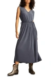 LUCKY BRAND LUCKY BRAND SANDWASH RUCHED MIDI DRESS