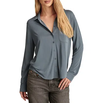 Lucky Brand Sandwash Shirt In Dark Denim