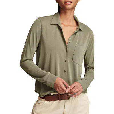 Lucky Brand Sandwash Shirt In Dusty Olive