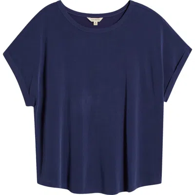 Lucky Brand Sandwash Short Dolman Sleeve Knit Top In Blue