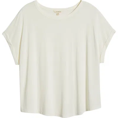 Lucky Brand Sandwash Short Dolman Sleeve Knit Top In White