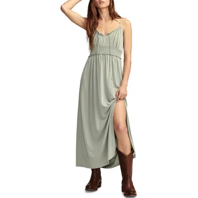 Lucky Brand Sandwash Smocked Dress In Chinois Green