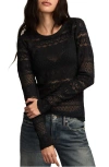 Lucky Brand Sandwash V-neck Top In Black