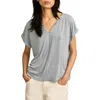 Lucky Brand Sandwashed Notch Neck T-shirt In Gray
