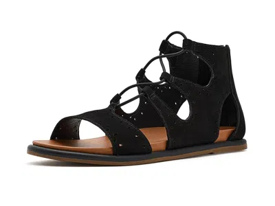 Lucky Brand Sartea Perforated Gladiator Sandals In Black