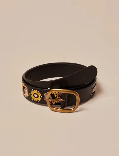 Lucky Brand Sequin Beaded Floral Belt