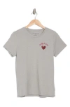 Lucky Brand Sequin Heart Embellished In Light Heather Grey