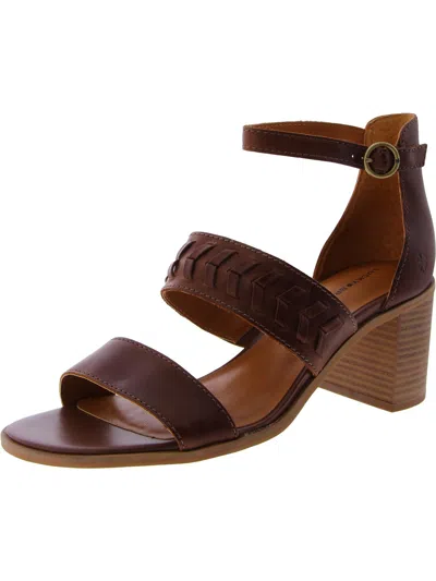 Lucky Brand Serenay Womens Leather Ankle Strap Block Heel In Multi
