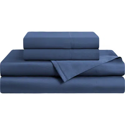 Lucky Brand Serene Slumber Cotton Sateen Sheet Set In Demin Navy Blue