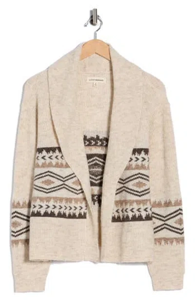 Lucky Brand Shawl Collar Open Front Cardigan In Multi