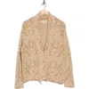 Lucky Brand Shawl Collar Open Front Jacquard Knit Cardigan In Natural Multi