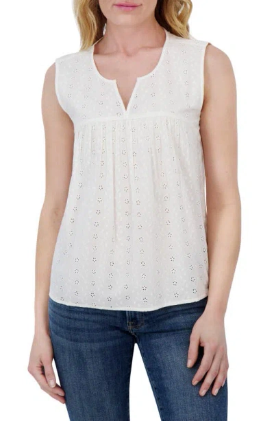 Lucky Brand Shiffly Eyelet Tank In Lucky White