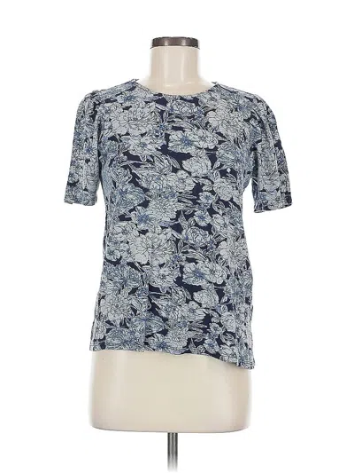 Pre-owned Lucky Brand Short Sleeve Blouse In Blue