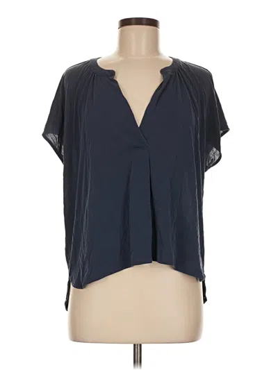Pre-owned Lucky Brand Short Sleeve Blouse In Blue