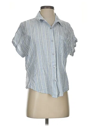 Pre-owned Lucky Brand Short Sleeve Blouse In Blue