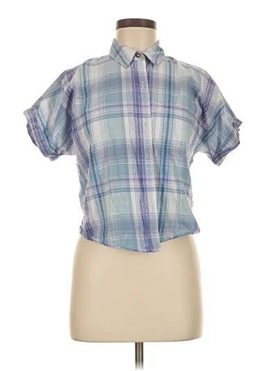Pre-owned Lucky Brand Short Sleeve Blouse In Blue