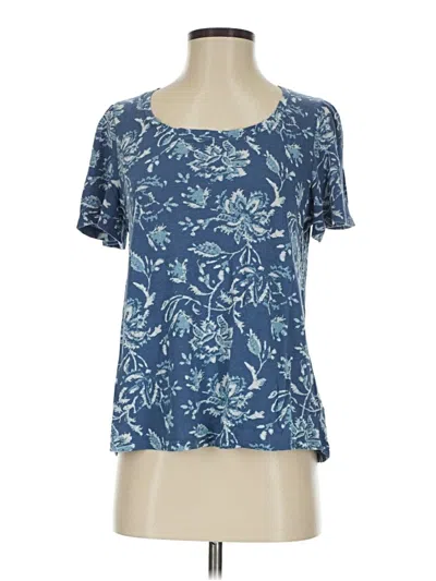 Pre-owned Lucky Brand Short Sleeve Blouse In Blue