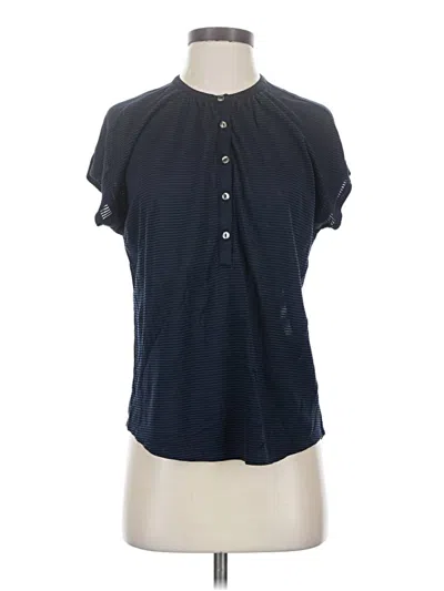 Pre-owned Lucky Brand Short Sleeve Blouse In Blue