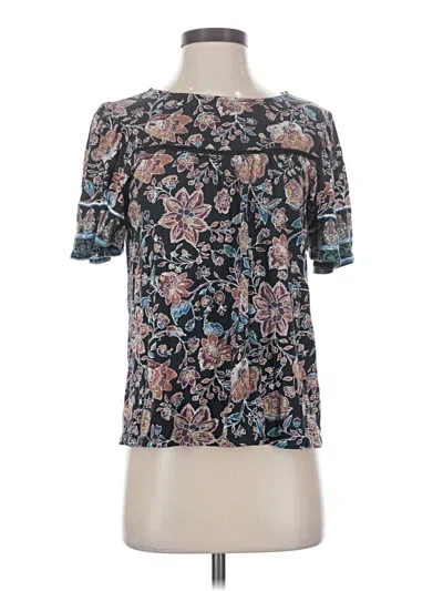 Pre-owned Lucky Brand Short Sleeve Blouse In Blue