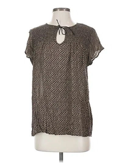 Pre-owned Lucky Brand Short Sleeve Blouse In Brown