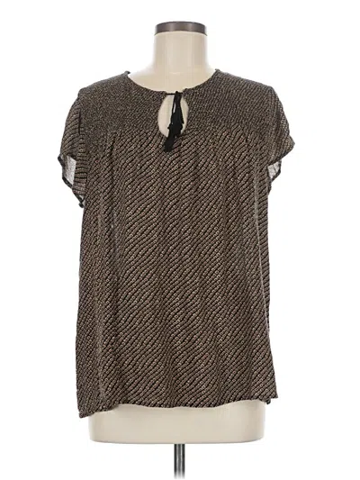 Pre-owned Lucky Brand Short Sleeve Blouse In Brown