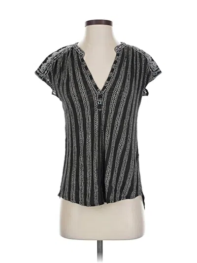 Pre-owned Lucky Brand Short Sleeve Blouse In Gray