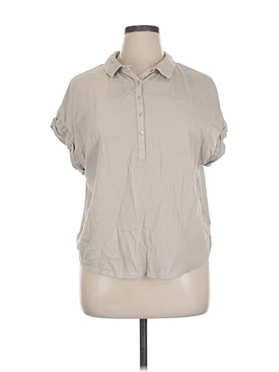 Pre-owned Lucky Brand Short Sleeve Blouse In Gray