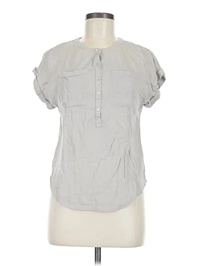 Pre-owned Lucky Brand Short Sleeve Blouse In Gray