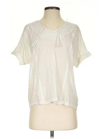 Pre-owned Lucky Brand Short Sleeve Blouse In Ivory