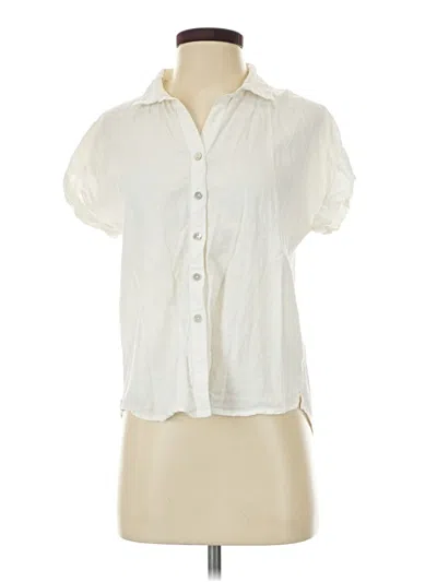 Pre-owned Lucky Brand Short Sleeve Blouse In Ivory