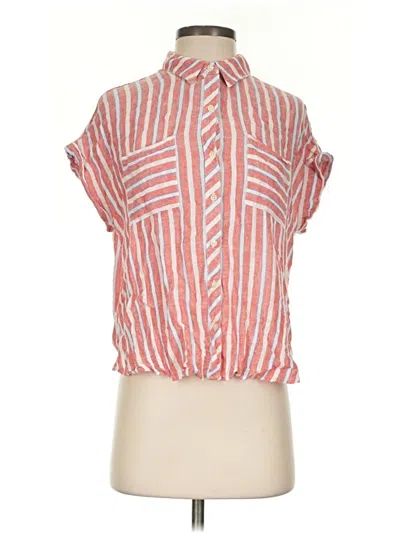 Pre-owned Lucky Brand Short Sleeve Blouse In Orange