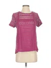 Lucky Brand Short Sleeve Blouse In Pink