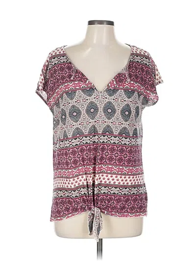 Pre-owned Lucky Brand Short Sleeve Blouse In Pink