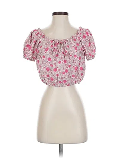 Pre-owned Lucky Brand Short Sleeve Blouse In Pink