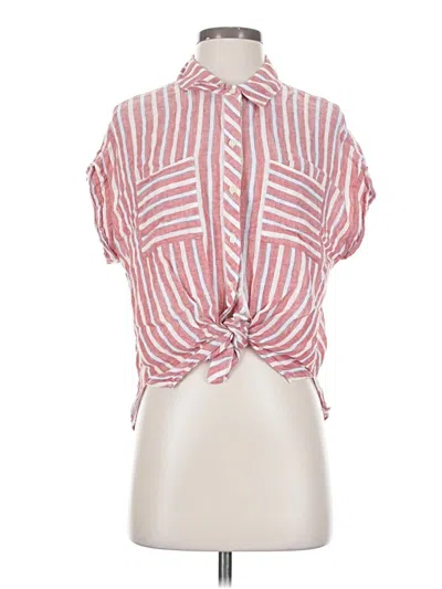 Pre-owned Lucky Brand Short Sleeve Blouse In Pink