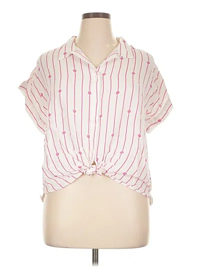 Pre-owned Lucky Brand Short Sleeve Blouse In Pink