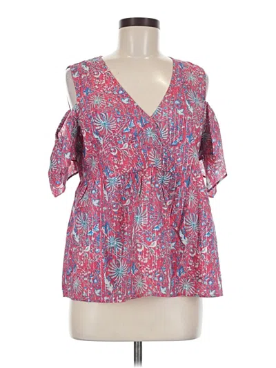 Pre-owned Lucky Brand Short Sleeve Blouse In Pink