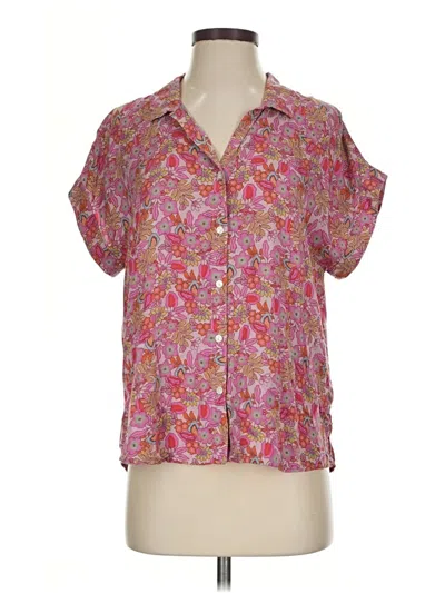 Pre-owned Lucky Brand Short Sleeve Blouse In Pink