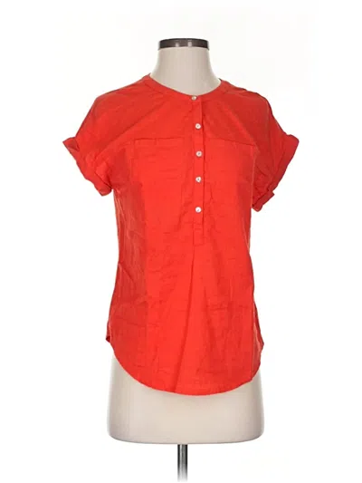 Pre-owned Lucky Brand Short Sleeve Blouse In Red