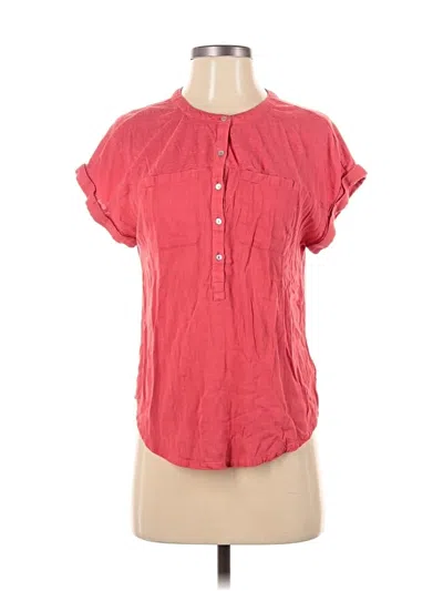 Pre-owned Lucky Brand Short Sleeve Blouse In Red