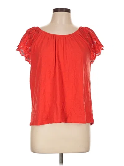 Pre-owned Lucky Brand Short Sleeve Blouse In Red