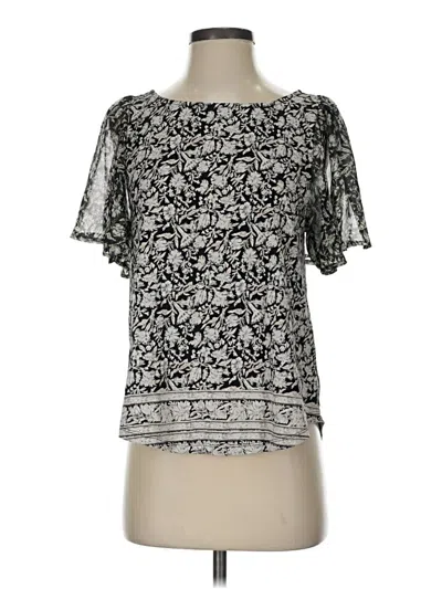 Pre-owned Lucky Brand Short Sleeve Blouse In Silver