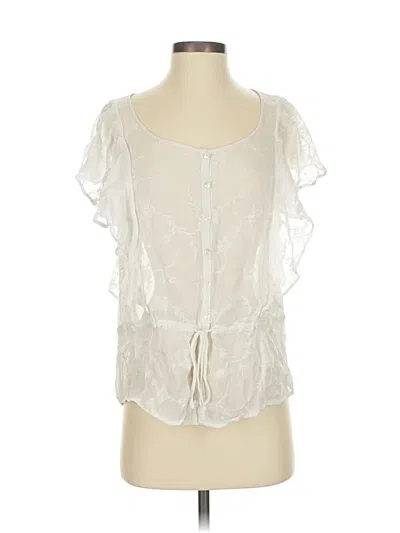 Pre-owned Lucky Brand Short Sleeve Blouse In White