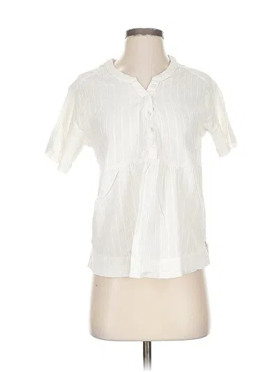 Pre-owned Lucky Brand Short Sleeve Blouse In White